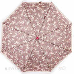 Компактный женский мини зонт Art Rain коричневатый с узорами