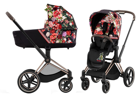 Детская коляска Cybex Priam IV 2 в 1 Spring Blossom Dark