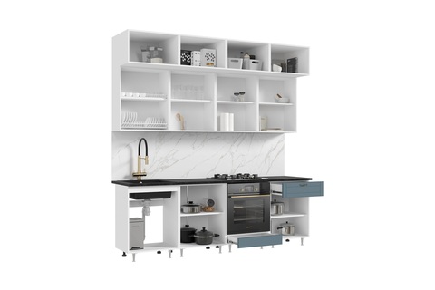 Кухня Престиж 2.4 м браш блю