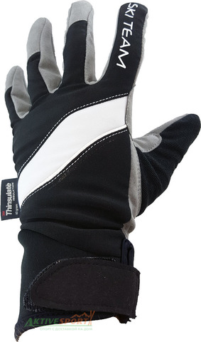 Картинка перчатки лыжные Ski Team K18003 черно-белые - 2
