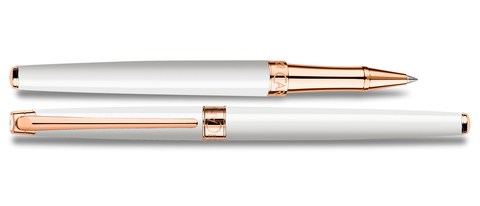 Ручка перьевая Caran d'Ache Leman Slim White Lacquer Rose Gold F (4791.991)