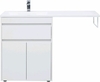 Aquanet 239215 Тумбас раковиной Токио 130 L напольная 1 ящик 2 фасада цвет белый глянец (239215)