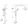 Душевая система внешнего монтажа 85 см с верхней лейкой 18,5х18,5 см Vitra A45597EXP