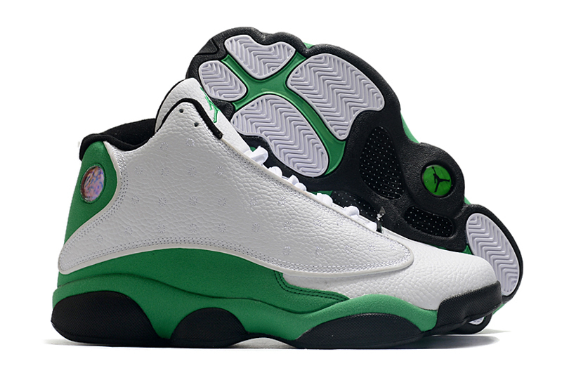 green and white jordan 13