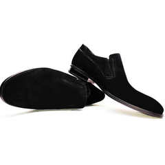 классические мужские туфли на выпускной Ikoc 3410-7 Black Suede.