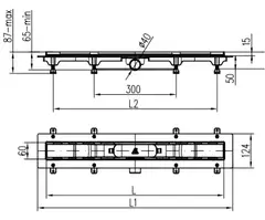 Трап линейный для пола, боковой слив MCH CH450K1
