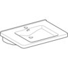 Раковина Geberit Renova Comfort Square, безбарьерная: B=75см, T=55см, Отверстие под смеситель=По центру, Перелив=На виду, Белый