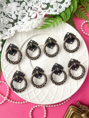 Ручка для шкатулки, бронзовая округлая витая, металлическая, 3*4 см, набор 8 шт.