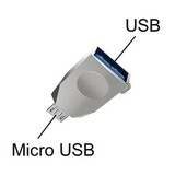 Переходник Micro USB на USB 3.0 Hoco UA10 с ремешком (Серый)