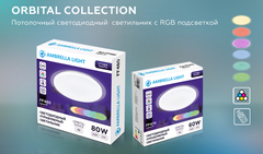 Светодиодный светильник Ambrella FF480 WH 80W Белый c подсветкой RGB
