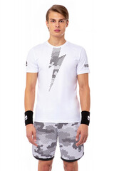 Футболка теннисная Hydrogen Tech Thunderbolt Tee Man - white/black