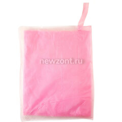 Дождевик плащ из полиэтилена розовый большого размера (XXL)