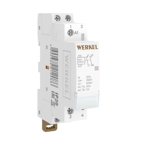 Контактор модульный 20 A 2NO - 1 модуль. Цвет Белый. Werkel(Веркель). Модульные устройства. a069473 / W941M20O