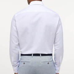 Сорочка мужская 1863 by Eterna Modern Fit 2355-XS82-00 из хлопка со льном белая