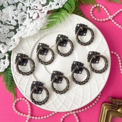 Ручка для шкатулки, бронзовая округлая витая, металлическая, 3*4 см, набор 8 шт.