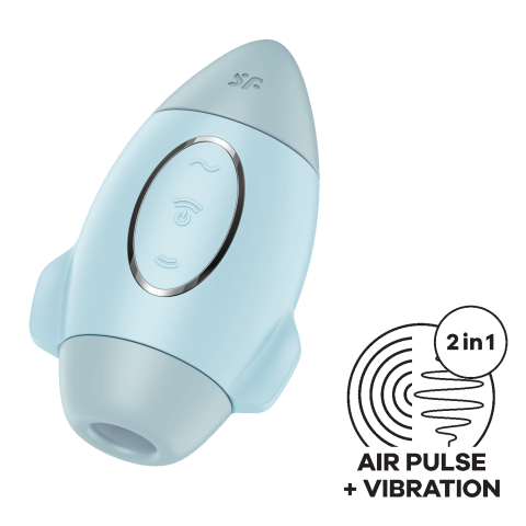 Стимулятор клитора с воздушной стимуляцией и вибрацией Satisfyer Mission Control (голубой)