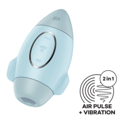 Стимулятор клитора с воздушной стимуляцией и вибрацией Satisfyer Mission Control (голубой)
