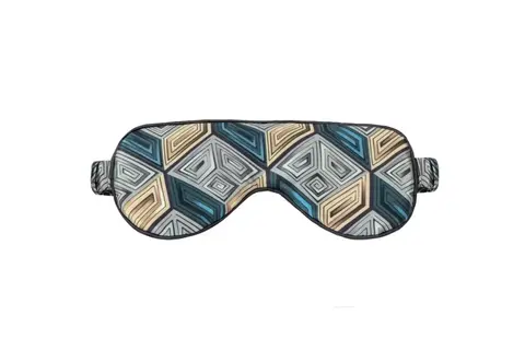 Шелковая узкая маска для сна Mollen Дельта Невы ежевично-черная