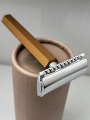 Т-образная бритва MUEHLE HEXAGON, анодированный алюминий, бронзовая закрытая голова