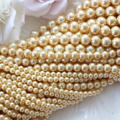 Майорка золотистая 6 мм, 1 нить, МА148