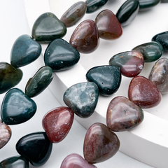 "Индийский агат" бусины (халцедон), сердце, размер около 12 мм, цена за 8 шт (1/4 нити)