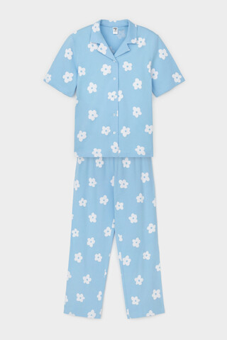пижама  для девочки  КБ 2829/голубая мечта,цветы