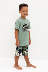 пижама  для мальчика  К 1528/эвкалипт,камуфляж с динозаврами