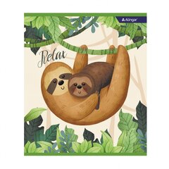 
          Тетрадь 36л., А5, клетка, Alingar "Ленивцы", скрепка, мелованный картон (стандарт) , блок офсет, 4 дизайна в пленке т/у