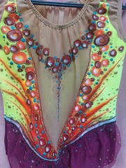 Купальник для художественной гимнастики без страз рост 122-128 см НОВЫЙ