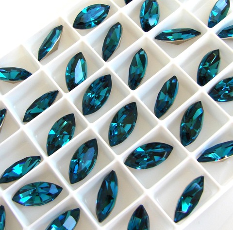 Лодочки 15*4 мм Индиколит / Indicolite