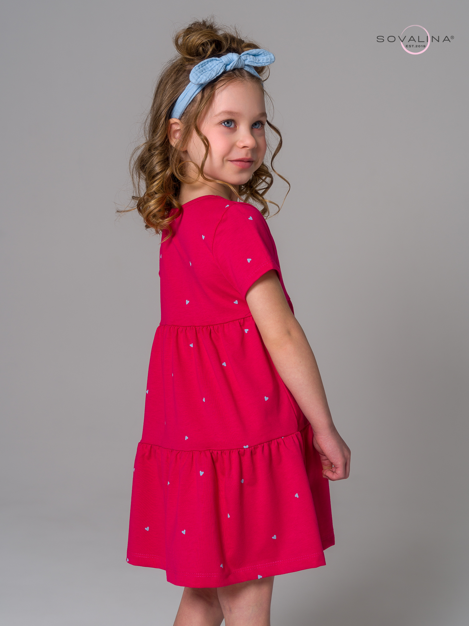 Платье Тия сердечки малина