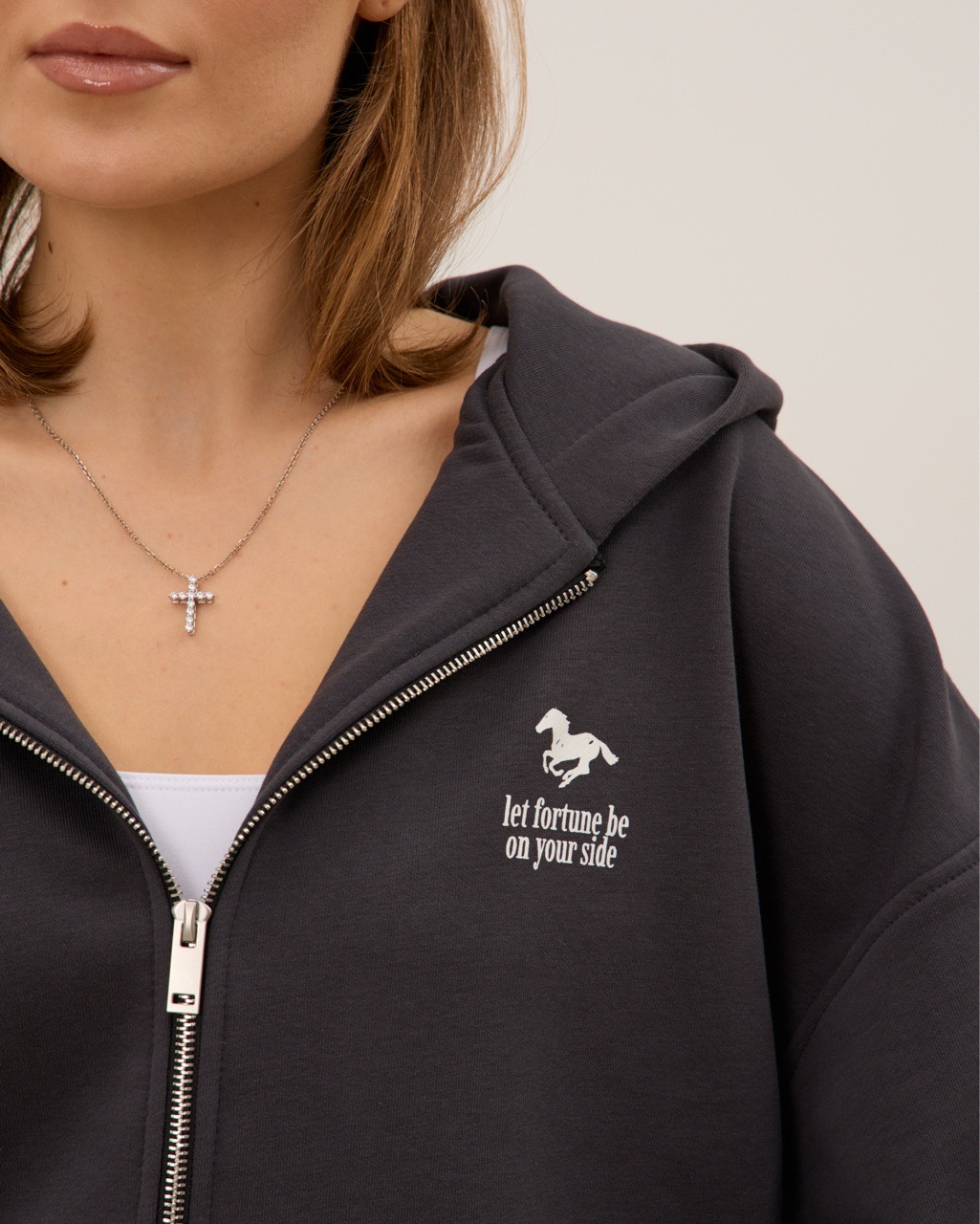 Худи на молнии 04, графит