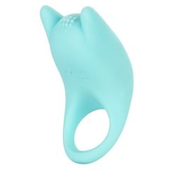 Нежно-голубое перезаряжаемое эрекционное кольцо Silicone Rechargeable Dual Exciter Enhancer - 