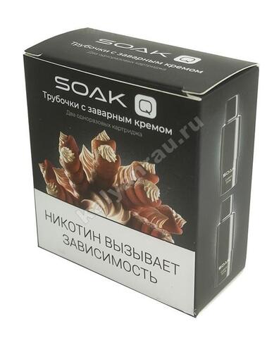 Картриджи SOAK Q 1500 затяжек - Трубочка с заварным кремом (Custard Stiсks)