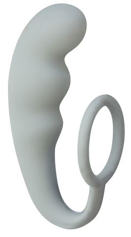 Серое эрекционное кольцо с анальным стимулятором Mountain Range Anal Plug - Lola Games Back Door Collection 4218-02Lola