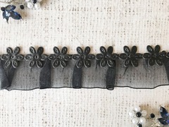 Тесьма текстильная "Цветок на органзе", ш.2,5 см.