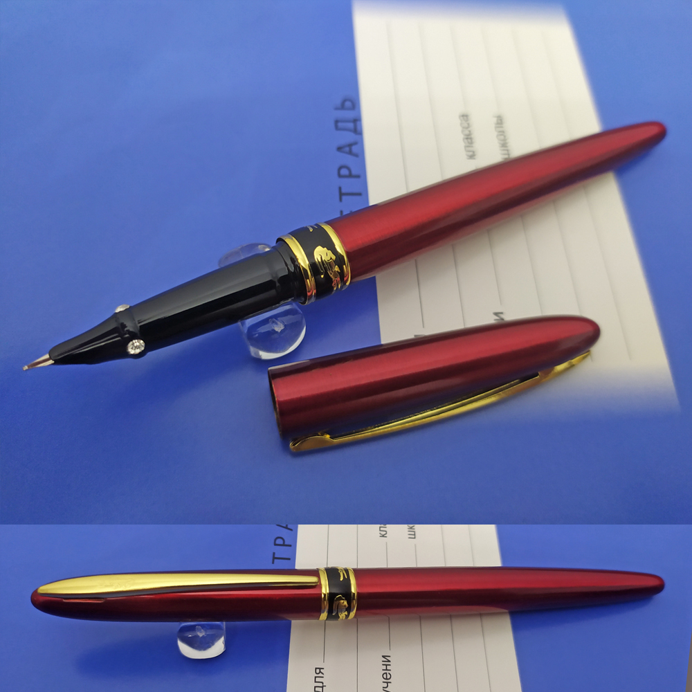 Перьевая ручка Crocodile 215 бордовая, Китай. Перо F (0.6 мм), корпус металл. SALE 1500!