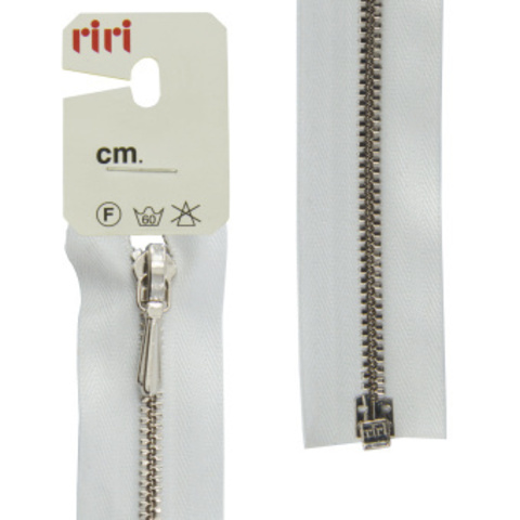 Молния металл Riri,  3 мм, разъёмная, цвет 2101, белый