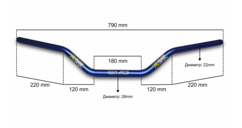 Алюминиевый руль PROTAPER EVO переменного сечения, синий