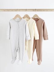 Комбинезон / Cлип для малышей Next 161-767, 3 шт., Серый, Бежевый