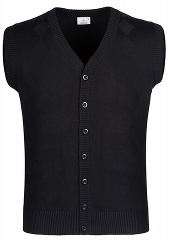 Черная трикотажная жилетка на пуговицах STENSER