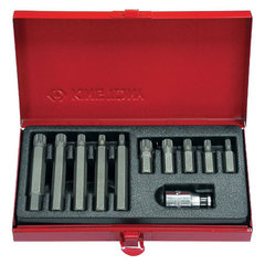 KING TONY (1011MQ) Набор вставок (бит) 10 мм, SPLINE, М5-М12, 11 предметов