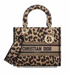 Сумка Dior Lady D-lite, модель среднего формата, женская, бежевый