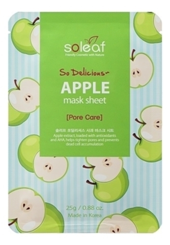 Тканевая маска для лица с экстрактом яблока So Delicious Apple Mask Sheet