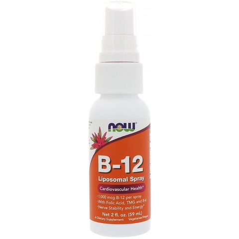 Now Foods, Липосомальный спрей B-12, 1000 мкг, 2 жидких унции (59 мл)