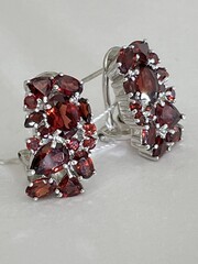 Гранат 04 (серьги из серебра)