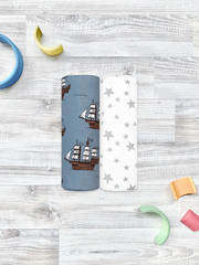 Сет из 2х пелёнок Mjölk Морской бой/Звёзды