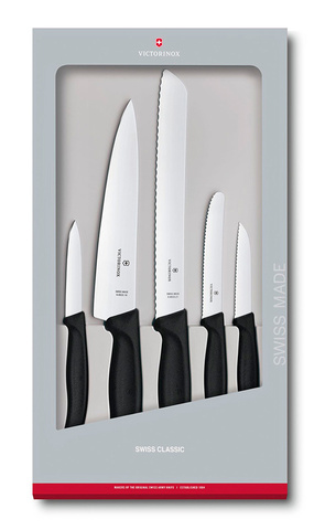 Набор ножей кухонных Victorinox Swiss Classic Kitchen (6.7133.5G) компл.:5шт черный подар.коробка