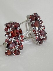 Гранат 04 (серьги из серебра)