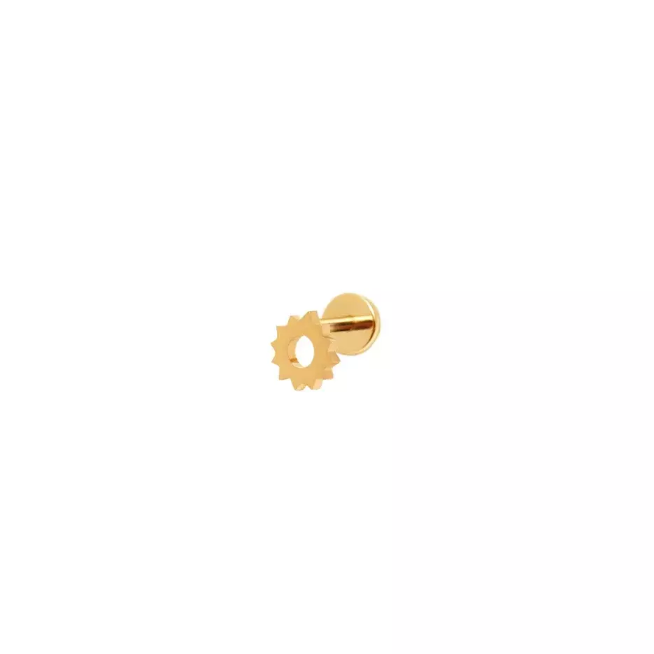 VIVA LA VIKA Лабрет Plain Sun Stud Earring – Gold viva la vika лабрет plain cross stud earring – gold
